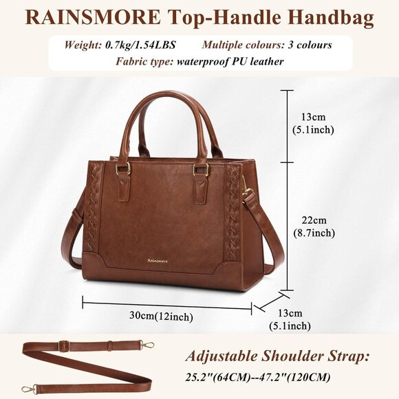 ⚡Women’s PU Leather Handbag Waterproof Tote Crossbody & Top Handle Bag - Picture 5 of 6